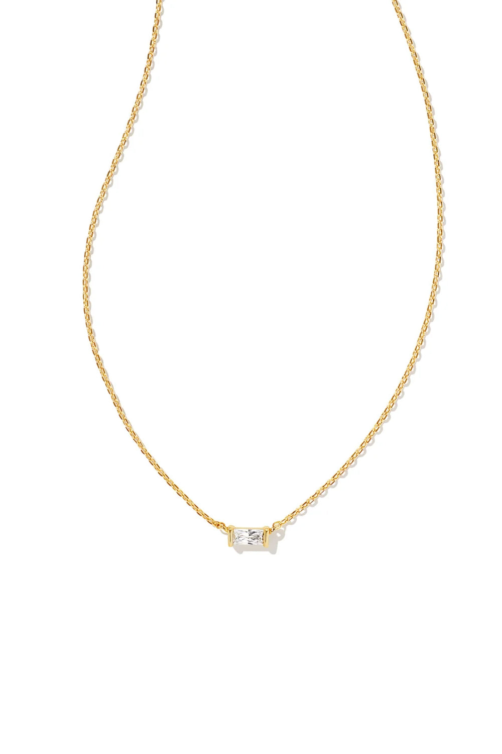 Kendra Scott: Juliette White Crystal Pendant Necklace - Gold | Makk Fashions
