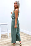 Jump In To Autumn Wide Leg Jumpsuit - Olive | Makk Fashions