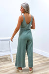 Jump In To Autumn Wide Leg Jumpsuit - Olive | Makk Fashions