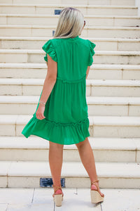 Just For You Tiered Ruffle Dress - Kelly Green | Makk Fashions