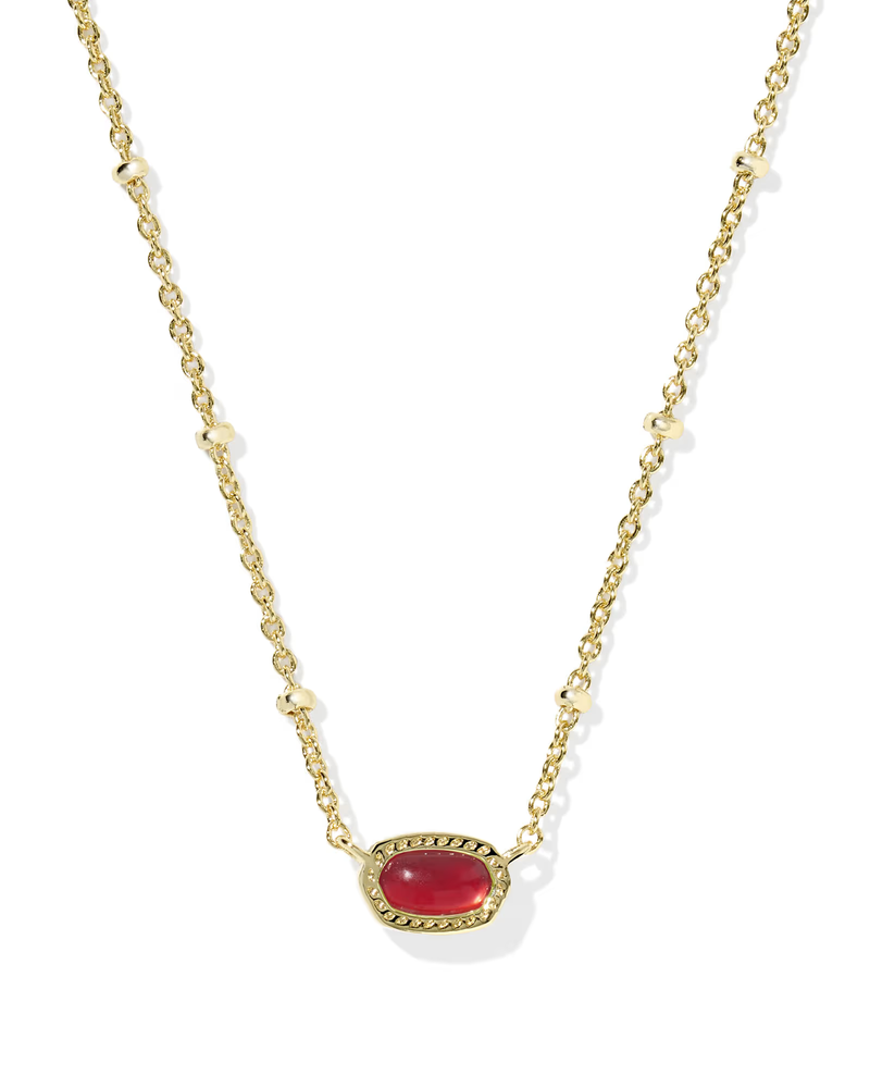 Kendra Scott: Mini Elisa Gold Satellite Short Pendant Necklace - Carmne Red Illusion