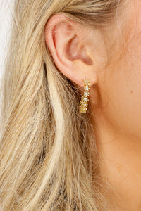 Kendra Scott: Nydia Hoop Crystal Earrings - Gold | Makk Fashions