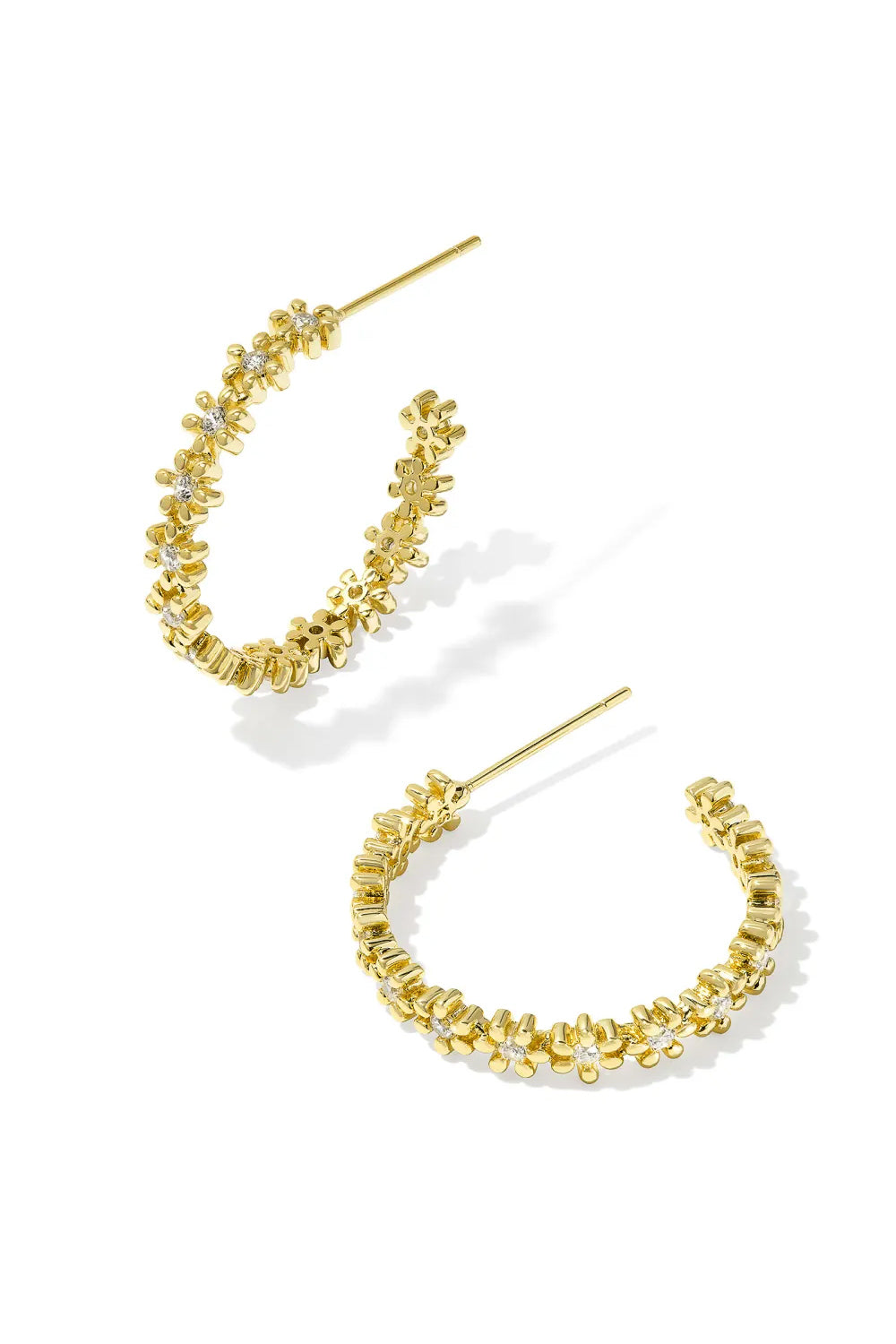 Kendra Scott: Nydia Hoop Crystal Earrings - Gold | Makk Fashions