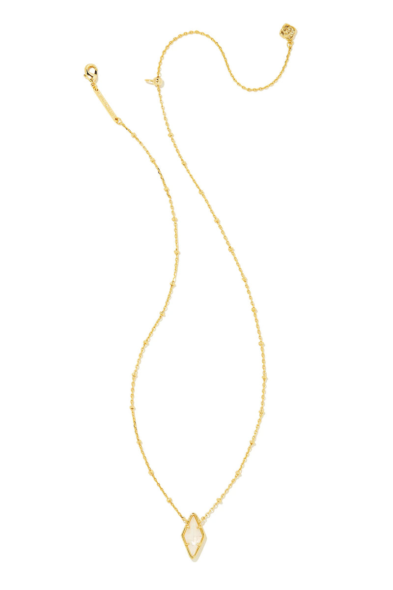 Kendra Scott: Kinsley Short Pendant Necklace - Ivory Mother-of-Pearl | Makk Fashions