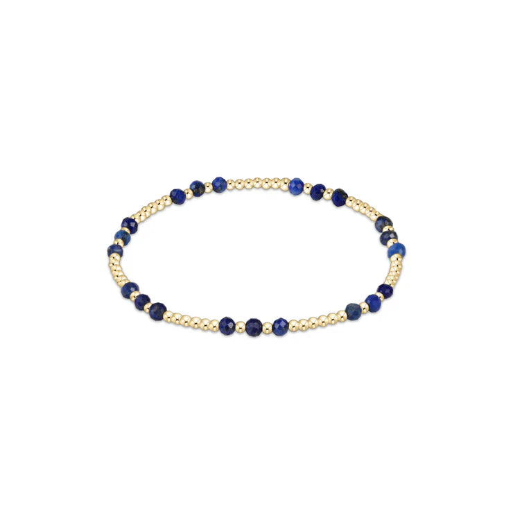 enewton: Gemstone Gold Joy Pattern 3mm Bead Bracelet - Lapis