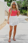 Lead The Way Smocked Ruffle Mini Skirt - Off White | Makk Fashions