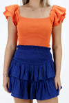 Lead The Way Smocked Ruffle Mini Skirt - Royal Blue | Makk Fashions