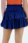 Lead The Way Smocked Ruffle Mini Skirt - Royal Blue | Makk Fashions