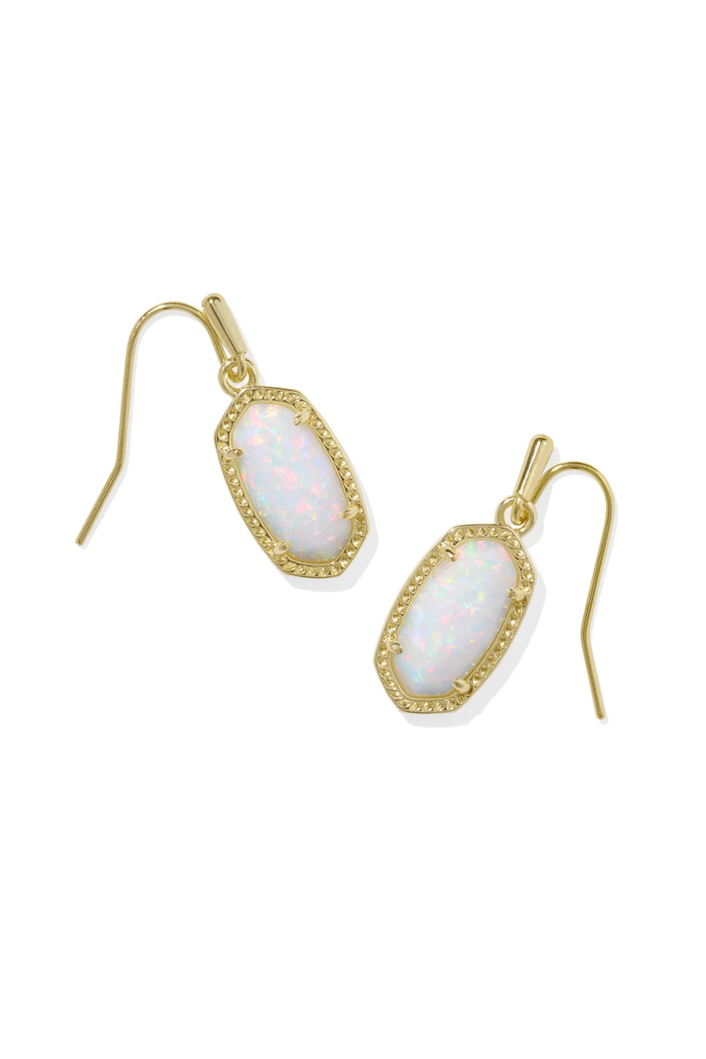 Kendra Scott: Lee Gold Drop Earrings - White Opal | Makk Fashions