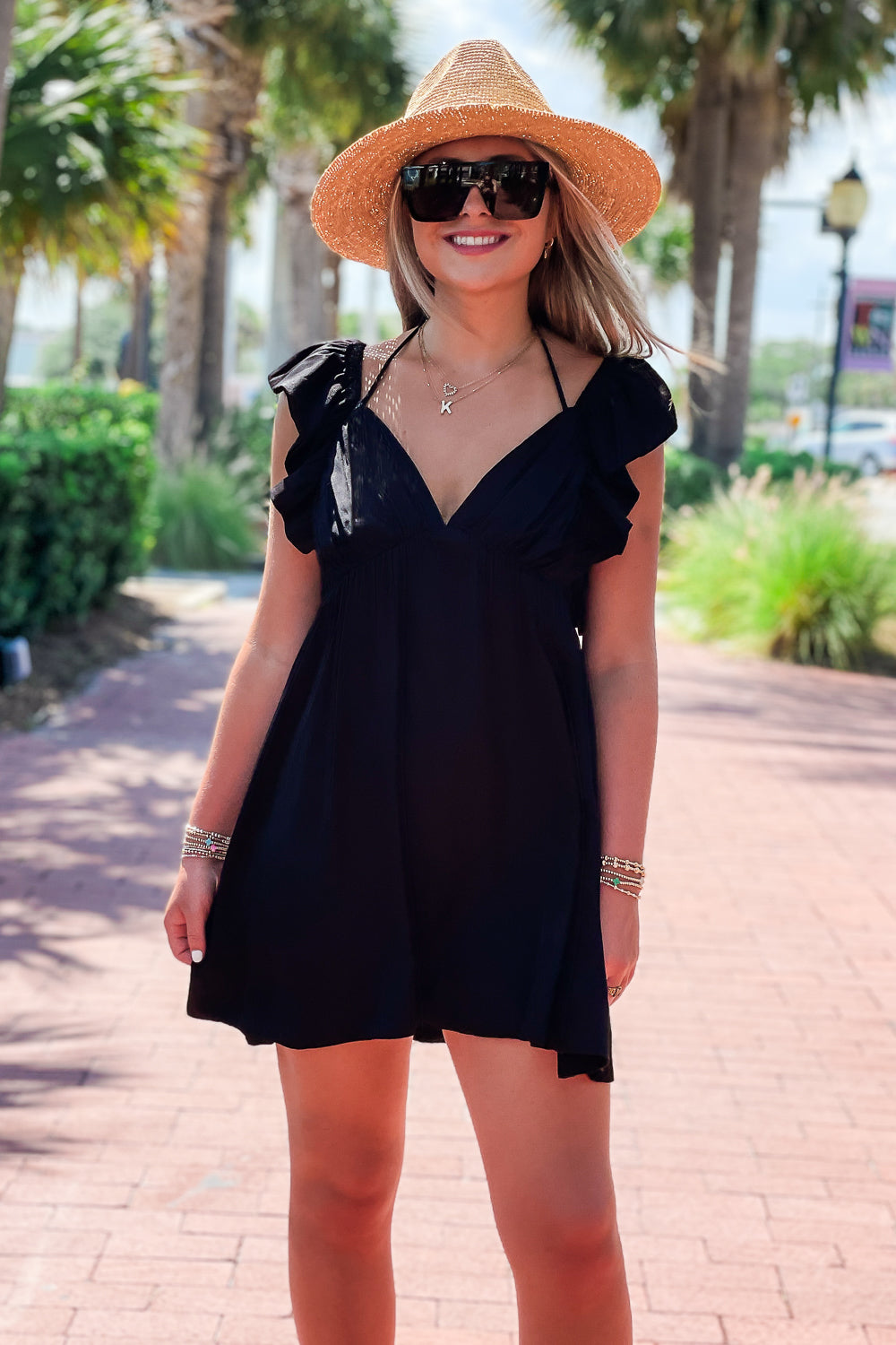 Let's Celebrate Ruffle Mini Dress - Black | Makk Fashions
