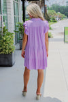 Let's Get Away Linen Ruffle Tiered Dress - Lavender | Makk Fashions