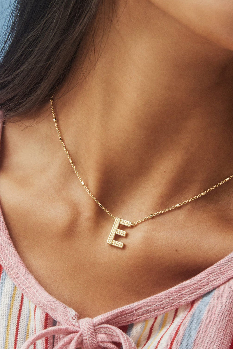 Kendra Scott: Letter E Pendant Necklace - Gold | Makk Fashions