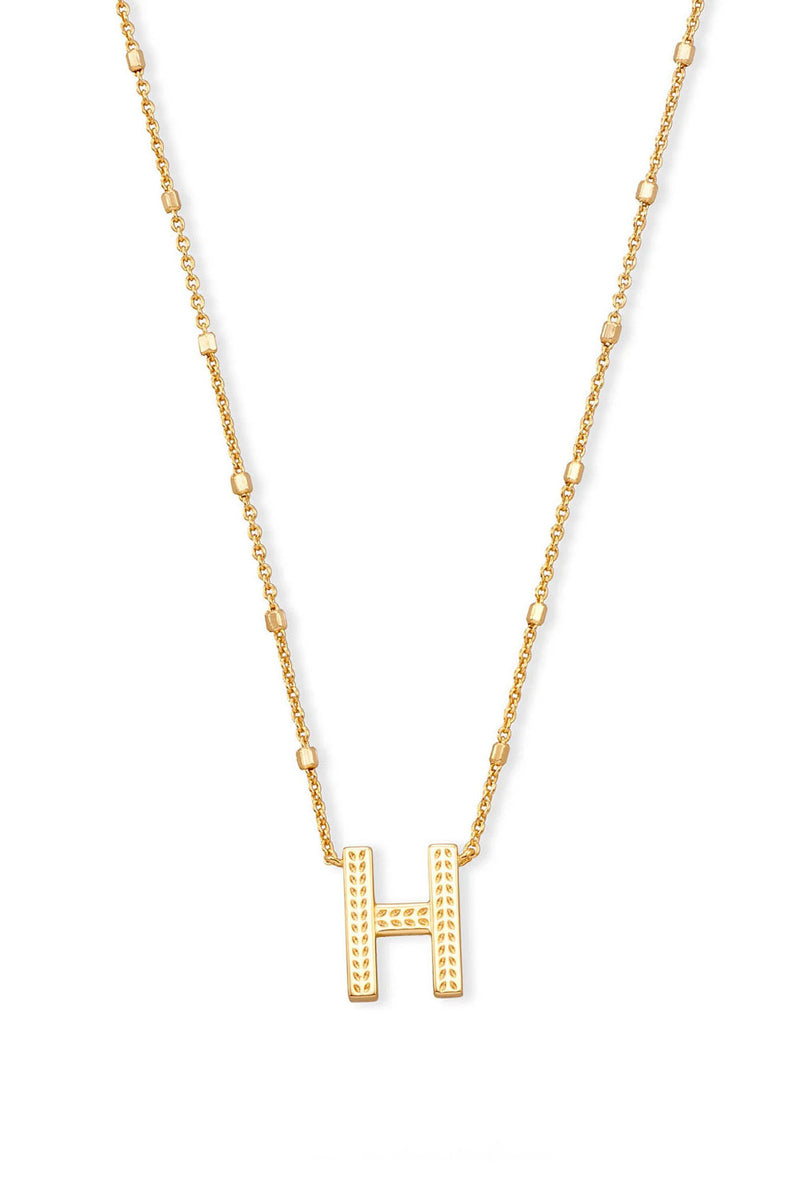 Kendra Scott: Letter H Pendant Necklace - Gold | Makk Fashions