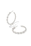 Kendra Scott: Lexi Silver Hoop Earrings - White Crystal | Makk Fashions