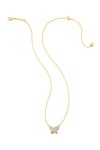 Kendra Scott: Lillia Crystal Butterfly Gold Pendant Necklace - White Crystal | Makk Fashions