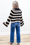 Living Life Striped Sweater - Black | Makk Fashions