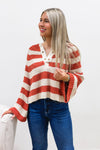 Living Life Striped Sweater - Burnt Orange | Makk Fashions