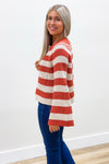 Living Life Striped Sweater - Burnt Orange | Makk Fashions