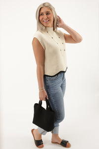 Longing For You Scallop Trim Sweater - Oatmeal