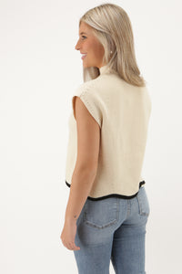 Longing For You Scallop Trim Sweater - Oatmeal