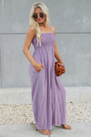 Looking Ahead Smocked Linen Jumpsuit - Lavender | Makk Fashions
