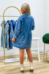 Lost In My Thoughts Washed Denim Dress - Denim | Makk Fashions