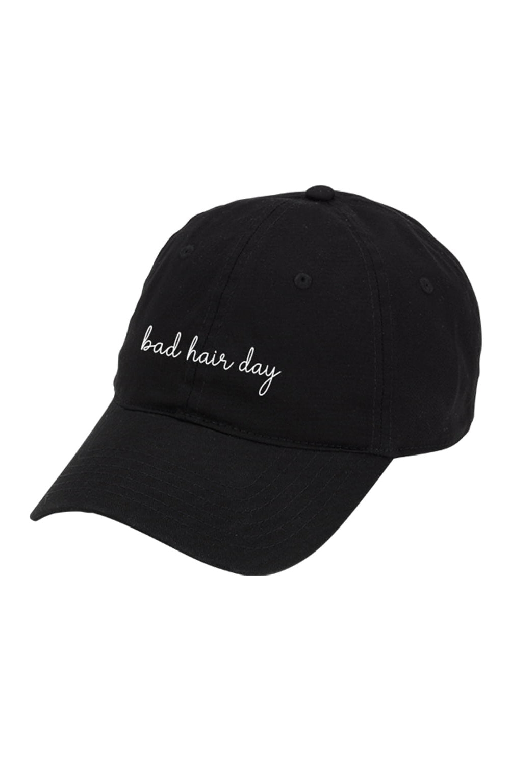"Bad Hair Day"  Embroidered Cap - Black | Makk Fashions