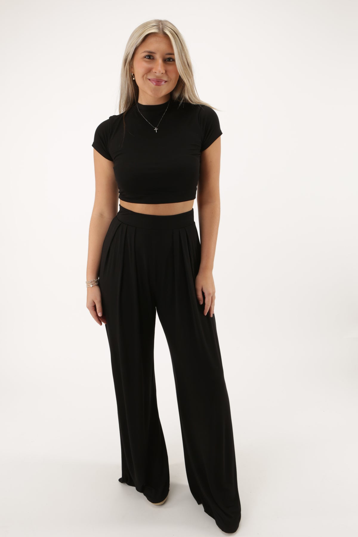 Make A Statement Crop Top - Black | Makk Fashions