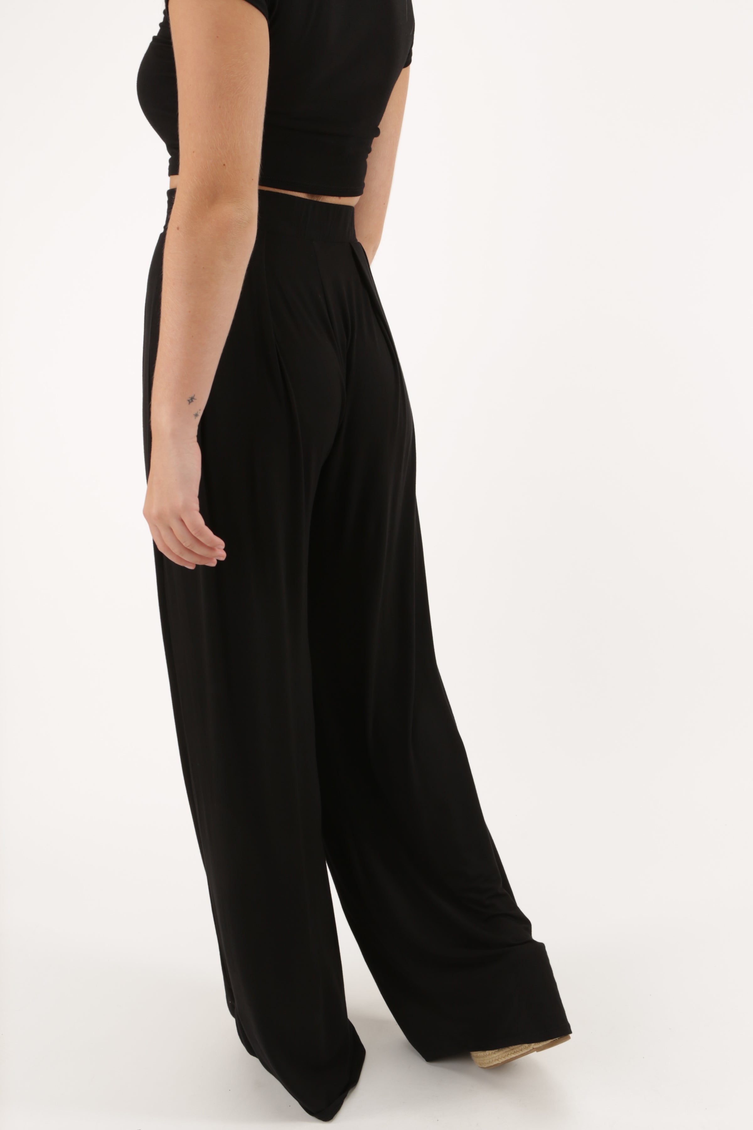 Make A Statement Wide Leg Pants - Black | Makk Fashions