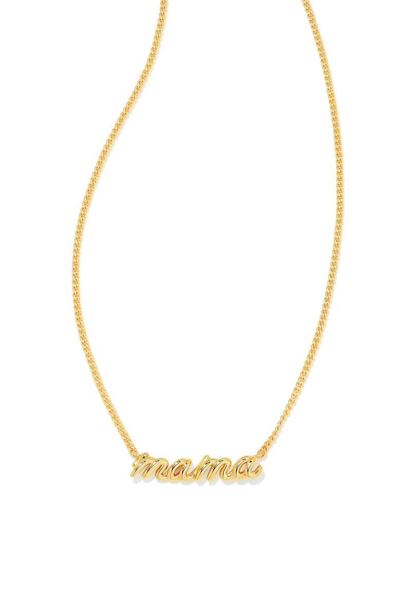 Kendra Scott: Mama Script Pendant Necklace - Gold | Makk Fashions