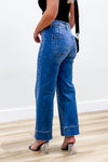 Maria High Rise Crop Wide Leg Jeans - Medium Wash | Makk Fashions