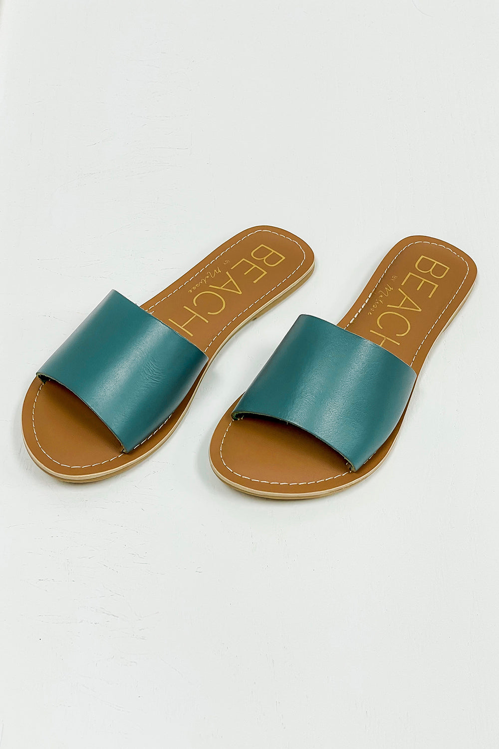 Matisse: Cabana Leather Slide Sandal - Ocean | Makk Fashions