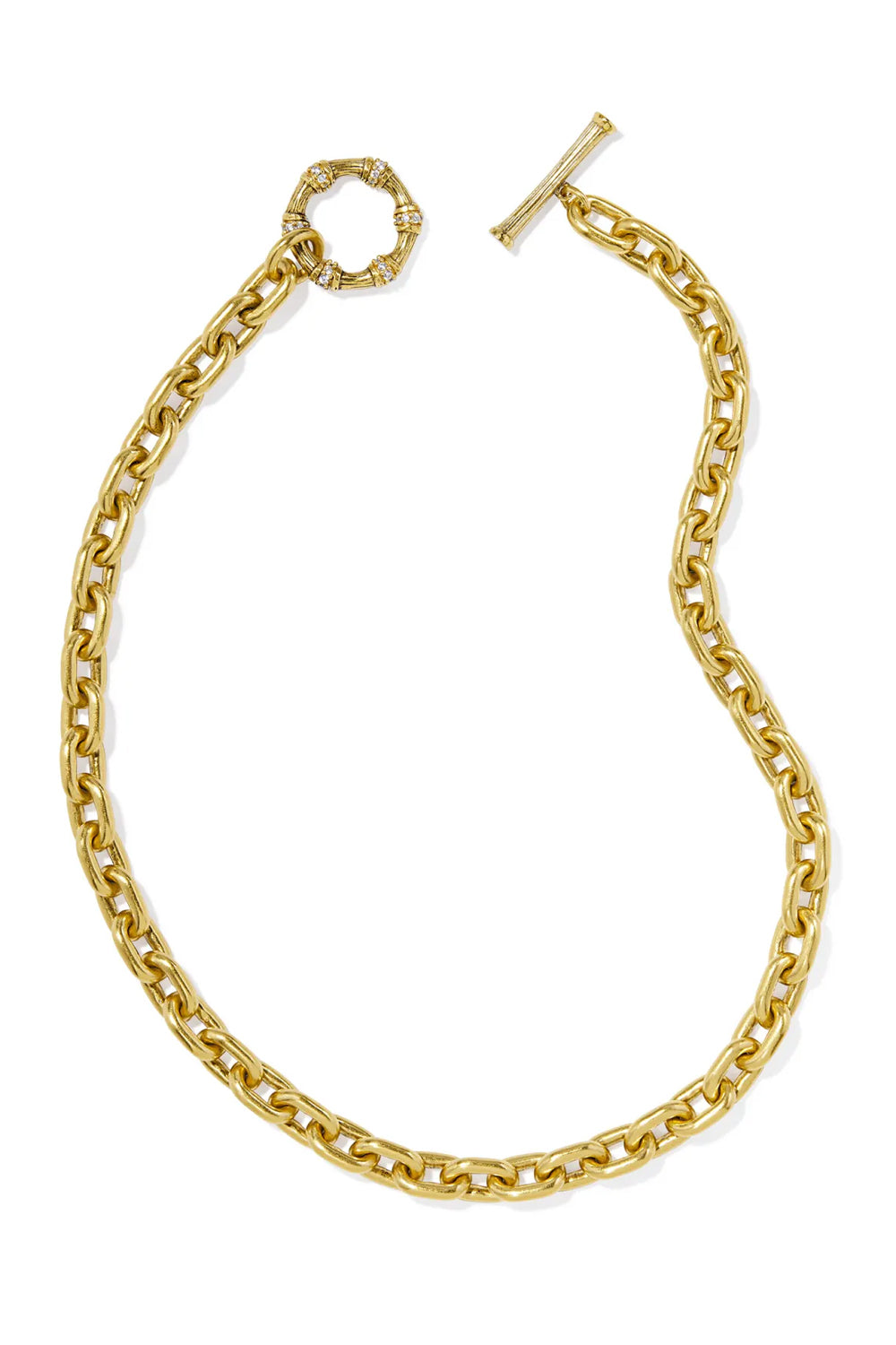 Kendra Scott: Maura Vintage Gold Chain Necklace - White Crystal