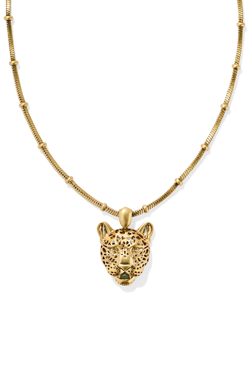 Kendra Scott: Maura Vintage Gold Jaguar Short Pendant Necklace - Sage | Makk Fashions