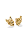 Kendra Scott: Maura Vintage Gold Jaguar Statement Stud Earrings - Sage Serpentine | Makk Fashions