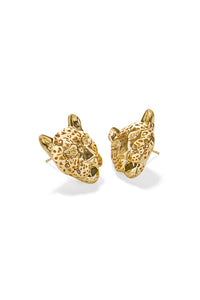 Kendra Scott: Maura Vintage Gold Jaguar Statement Stud Earrings - Sage Serpentine | Makk Fashions