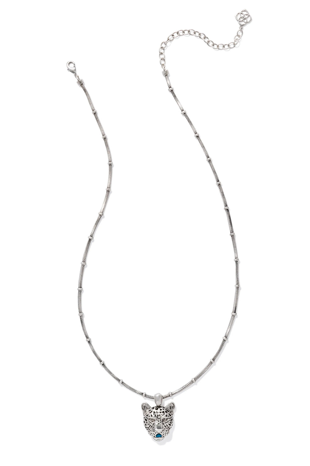 Kendra Scott: Maura Vintage Silver Jaguar Short Pendant Necklace - Indigo | Makk Fashions