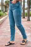 Mia High Rise Mom Jeans - Medium Denim | Makk Fashions