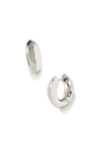 Kendra Scott: Mikki Metal Huggie Earrings - Silver | Makk Fashions