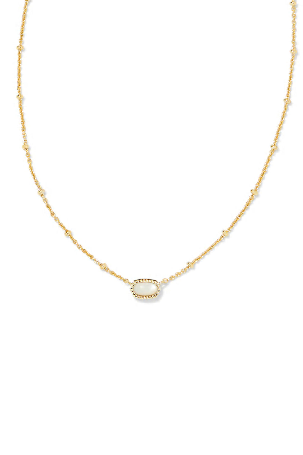 Kendra Scott: Mini Elisa Gold Satellite Short Pendant Necklace - Ivory MOP | Makk Fashions