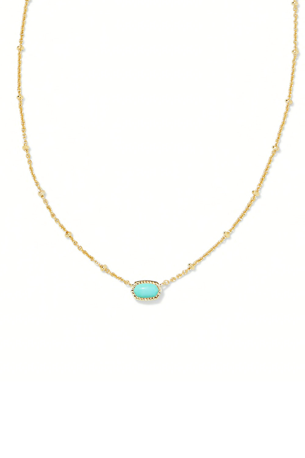 Kendra Scott: Mini Elisa Gold Satellite Short Pendant Necklace -Mint Magnesite | Makk Fashions