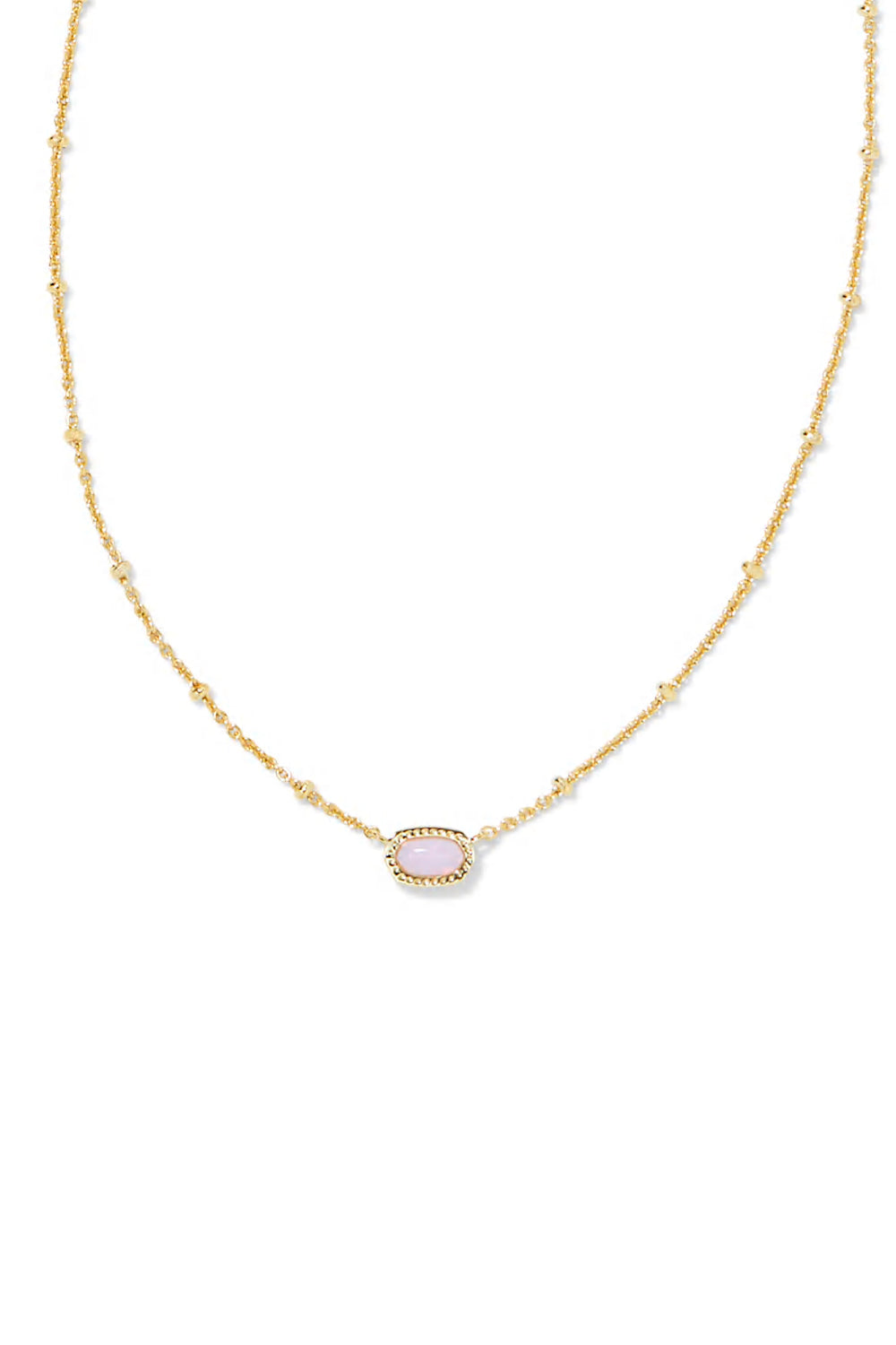 Kendra Scott: Mini Elisa Gold Satellite Short Pendant Necklace - Pink Opalite | Makk Fashions