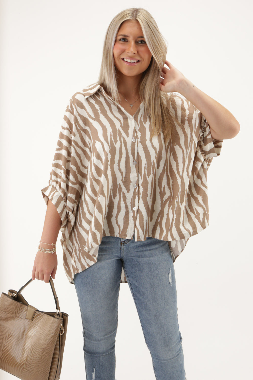 My Wild Side Zebra Print Top - Mocha