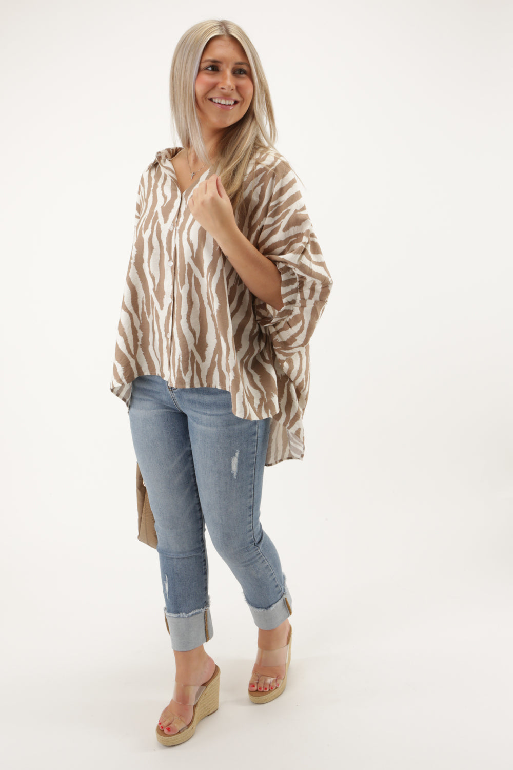 My Wild Side Zebra Print Top - Mocha