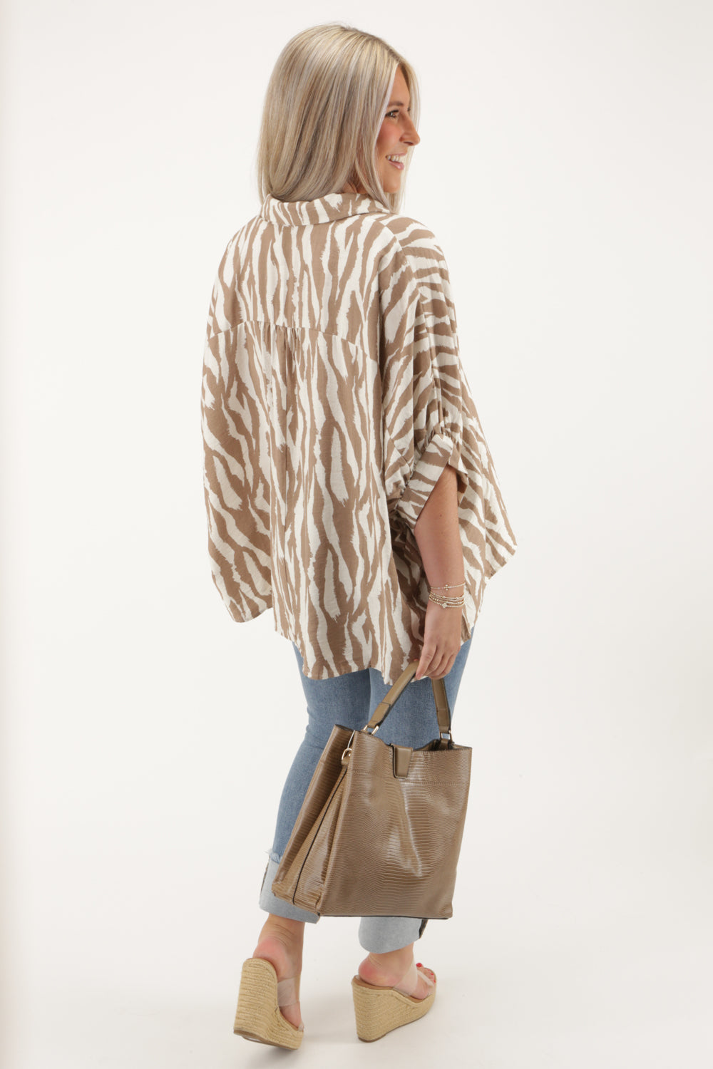 My Wild Side Zebra Print Top - Mocha