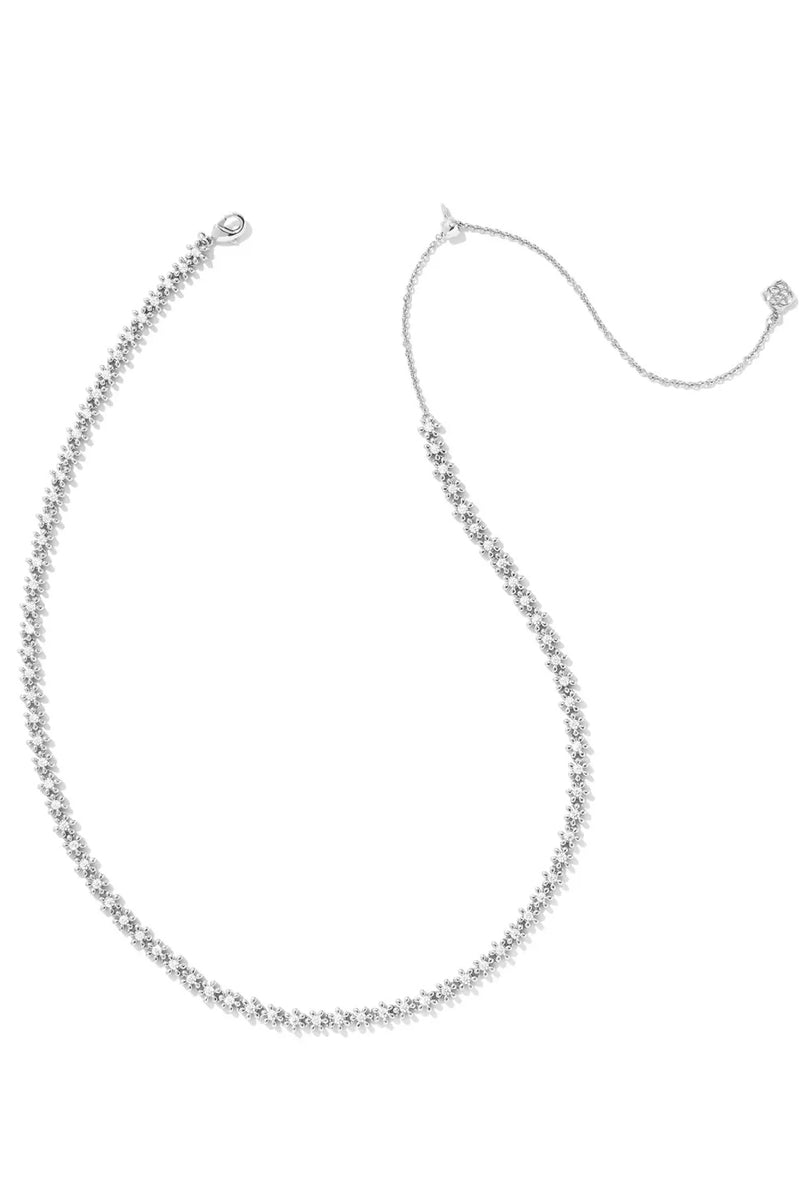 Kendra Scott: Nydia Strand Crystal Necklace - Silver | Makk Fashions