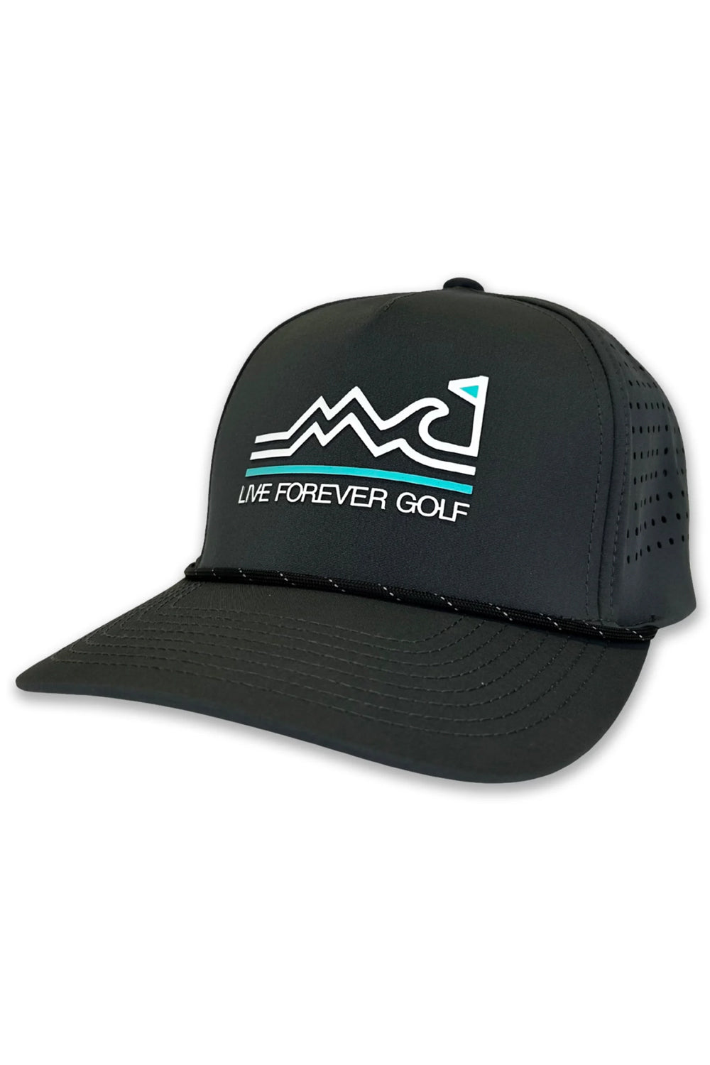 Live Forever Golf: Out Of Office Performance Rope Hat - Charcoal | Makk Fashions