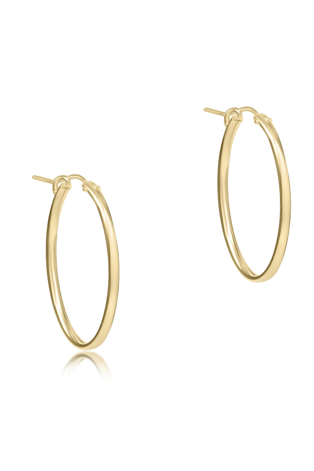 enewton: Oval Gold 1" Smooth Hoop Earrings | Makk Fashions