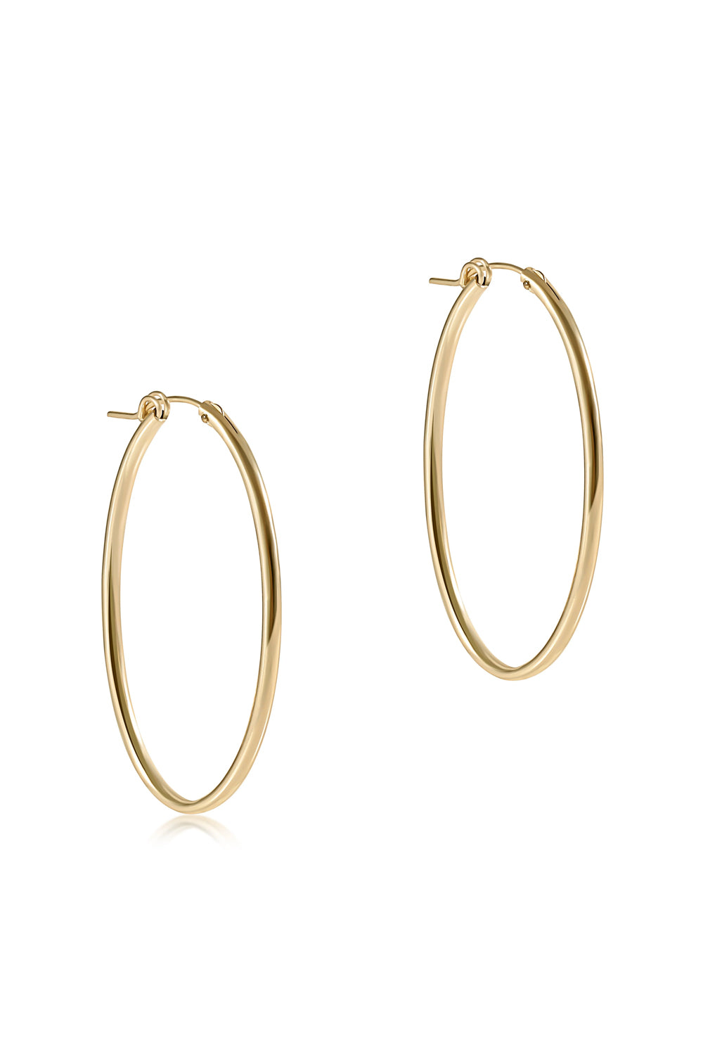 enewton: Oval Gold 2" Smooth Hoop Earrings | Makk Fashions