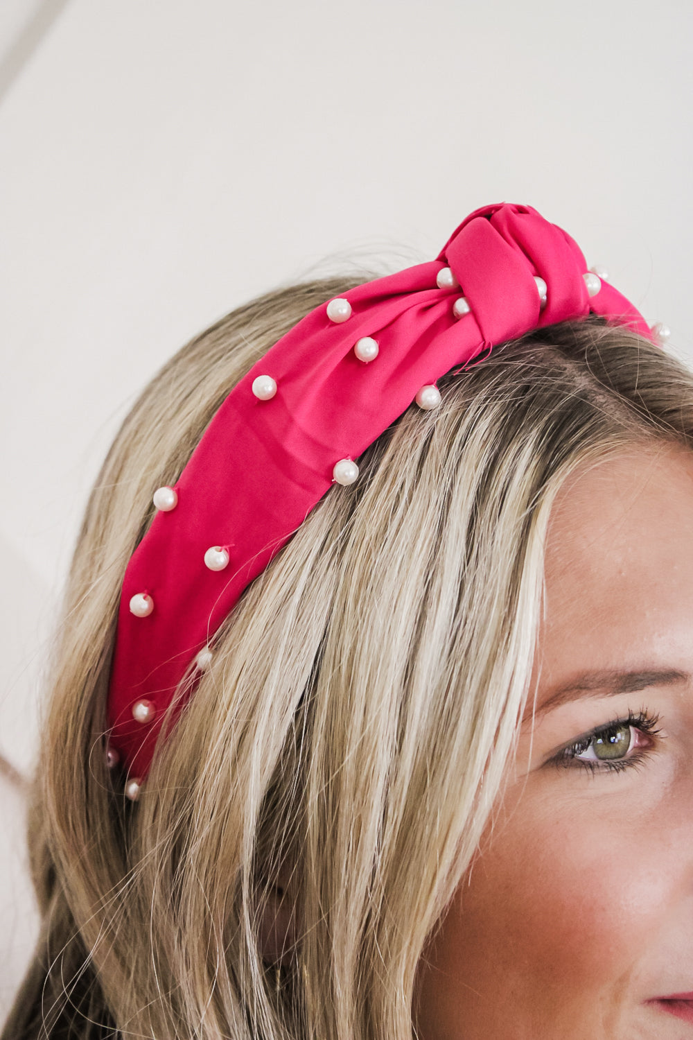 Pearl Studs Headband - Fuchsia | Makk Fashions